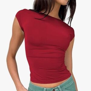 Princess Polly red backless top